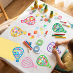 Renbuzhu 48PCS Back to School Crafts: Paper Hot Air Balloon Suncatchers DIY Kits - Image 3