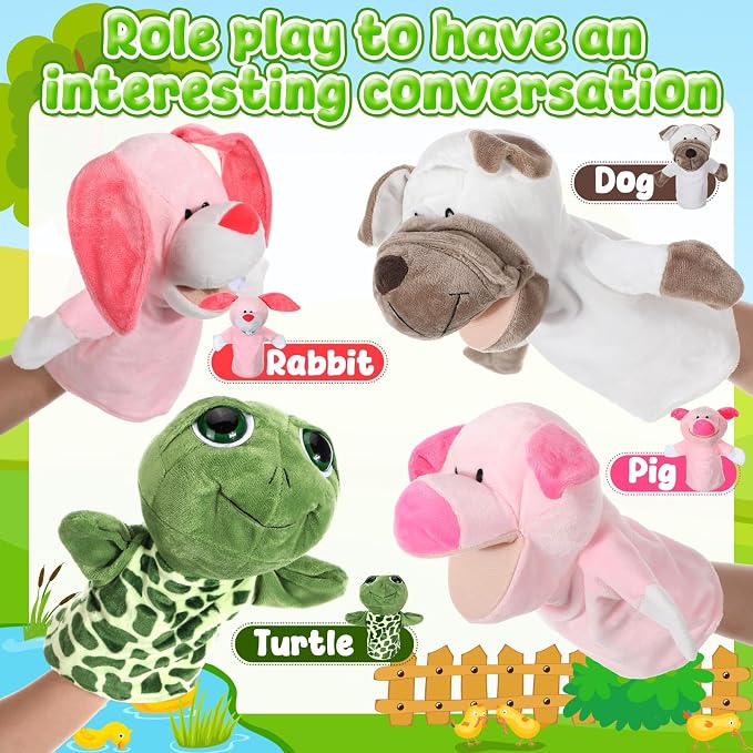 RoundFunny 4 Pcs Hand Puppet Animal - Image 3