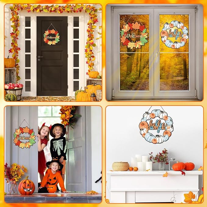 Sereliy 24 Pcs Fall Coloring Wreath Crafts, Color Your Own Thanksgiving Crafts - Image 5