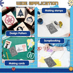MotiMind 36 Pcs Gray Linoleum Block Rubber Stamp Carving Blocks Soft Linocut - Image 7