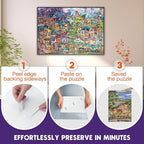 Nariolar Ultra-Adhesion Transparent Puzzle Glue Sheets, 16 Puzzle Saver Sheets - Image 4