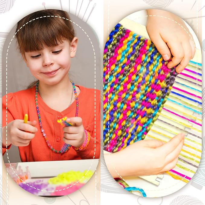 Minatee 18 Pcs Beginners Wooden Loom Notched Weaving Loom Basket Weaving Tools - Image 5