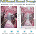 Flowers Diamond Art Kits for Adults, Full Drill Pink Diamond Painting Kits for - Image 4