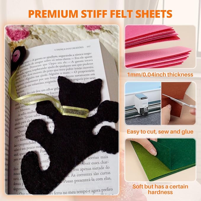HTVRONT Black Felt Sheets for Crafts - Image 3