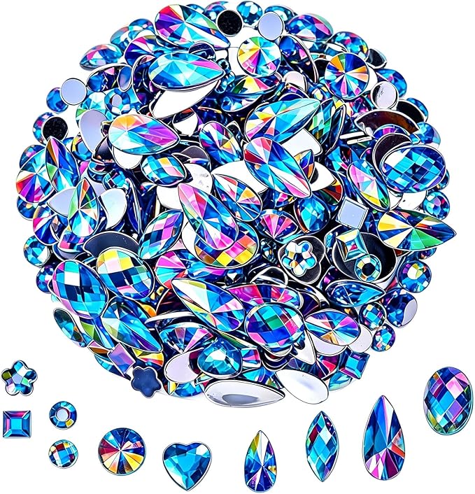 1000 Pcs Crystal AB Colorful Jewels Gems by KDCQAH