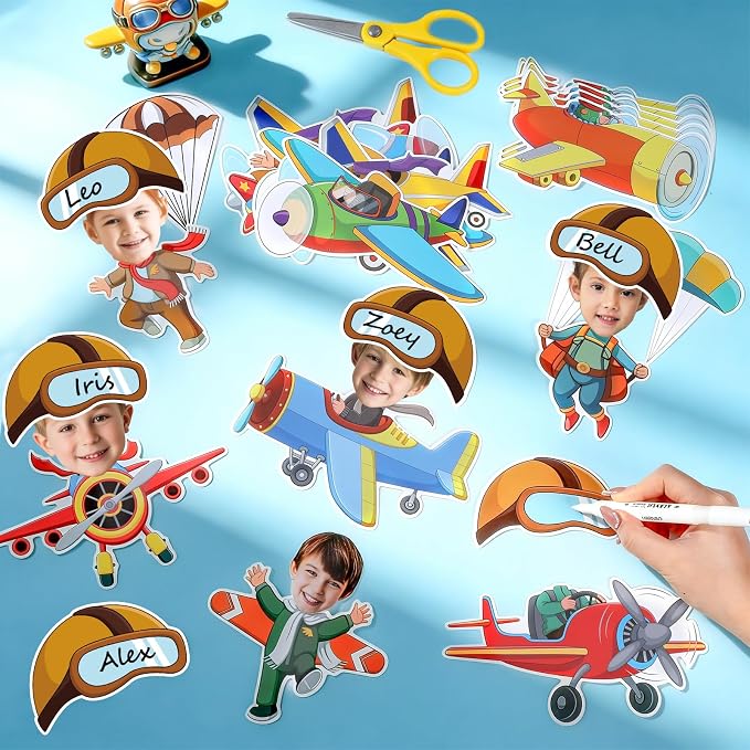 60pcs Pilot Airplane Cutouts Aircraft Bulletin Board Decorations Adventure - Image 4