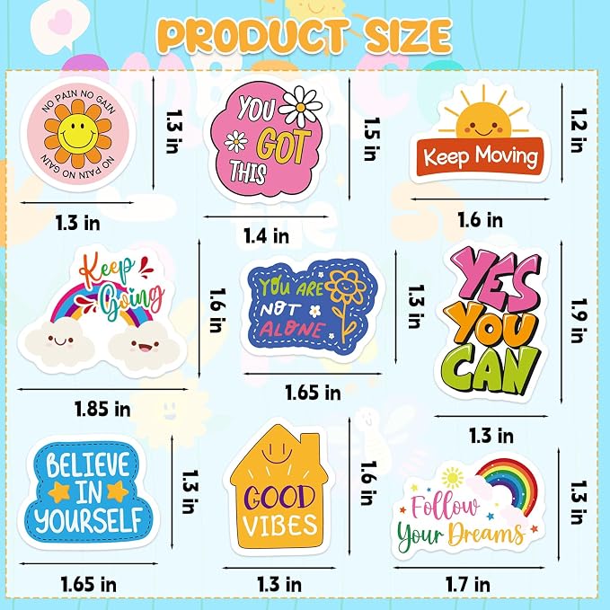300Pcs Motivational Foam Stickers, Self-Adhesive Inspirational Quotes Sticker - Image 7