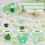 350 Pieces 3D Resin ABS Colorful Rose Flower Bows Butterfly Charms - Image 2