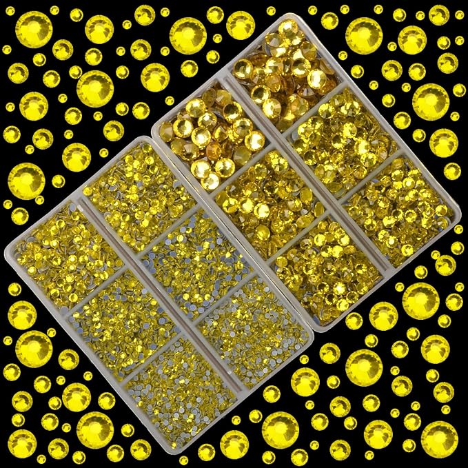 10000Pcs 2-Boxes Mixed Size Hot Fix Round Crystals Gems Glass Stones Hotfix - Image 2
