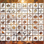 Fall Stencils 56PCS 4in Reusable Plastic Templates Fall Craft Paint Stencil DIY by BLOSSOMLAYER