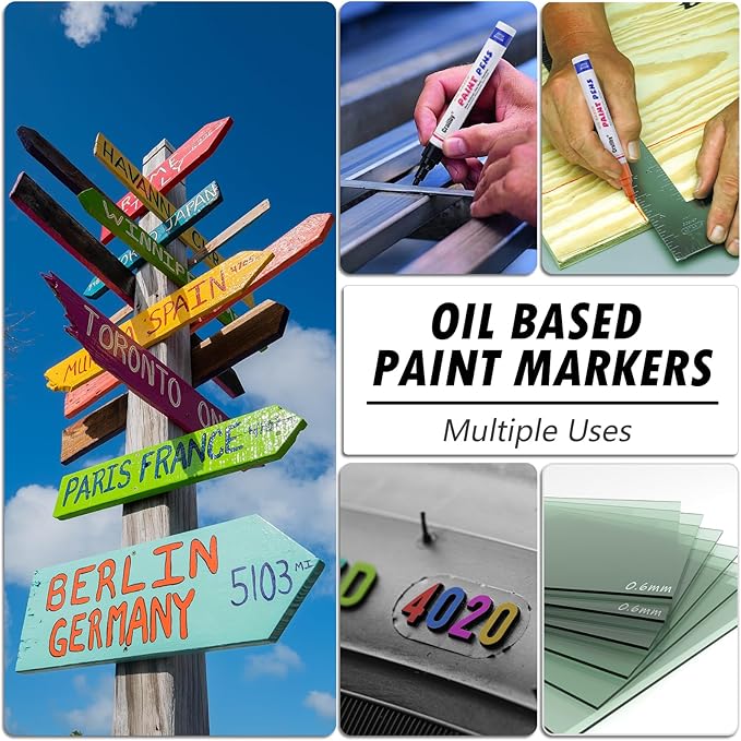 Pink Paint Markers, 3 Pack Oil-Based Waterproof Quick Dry Permanent Paint Pen - Image 4
