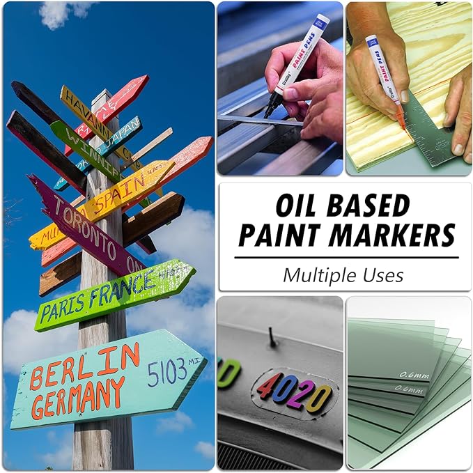 Yellow Paint Markers, 3 Pack Oil-Based Waterproof Quick Dry Permanent Paint Pen - Image 4