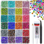 qiipii 24 Color 5mm Crystal Resin Rhinestones by qiipii