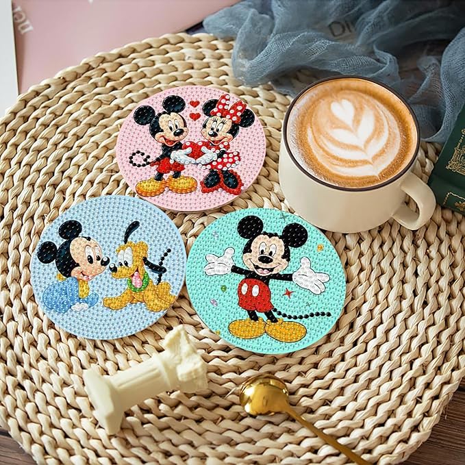 8 Pcs Cute Cartoon Diamond Art Coasters Kit - Image 4