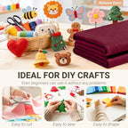 Burgundy Felt Fabric Sheets 18" x 18" 1.6mm Soft Craft Felt | Soft Precut Felt - Image 4