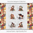 Patchwork Mother & Daughter Cotton Fabric Panel – 6 Designs + Bonus Sheet - Image 5