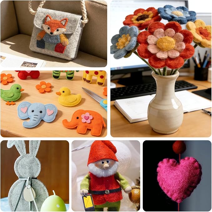 40 Pcs Colored Felt Fabric Sheets, 8 Inch X 12 Inch 1mm Craft Felt, Felt Sheets - Image 4