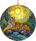3D Effect Printed Tiger Christmas Acrylic Ornament, Majestic Tiger Ornaments by Unknown