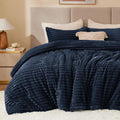 BEDELITE Fleece King Comforter Set -Super Soft & Warm Fluffy Navy Blue Bedding by BEDELITE