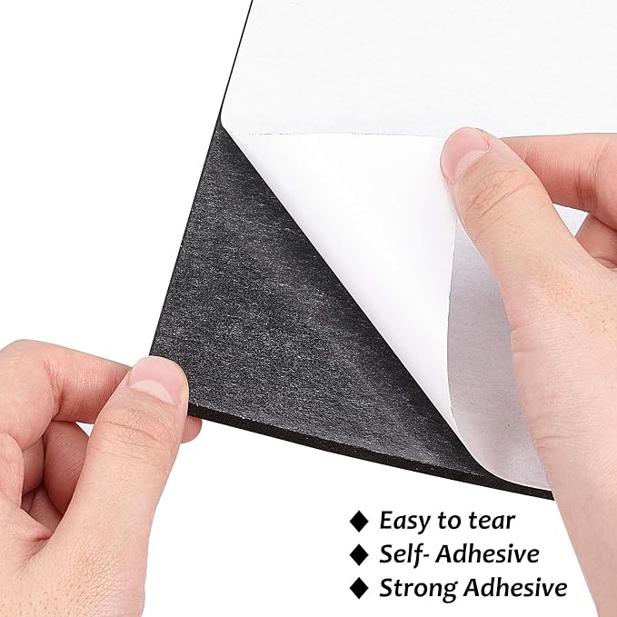 BENECREAT 6PCS Self Adhesive Backed Foam Sheet 12x8 Inch Black Nonslip EVA Foam - Image 3