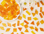 Large Textured Transparent Glass Mosaic Tiles, 200G Vibrant 4 Shapes Stained - Image 3