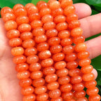 Songxi 5x8mm Natural Orange Colored Jade Stone Rondelle Beads, Gemstone - Image 2