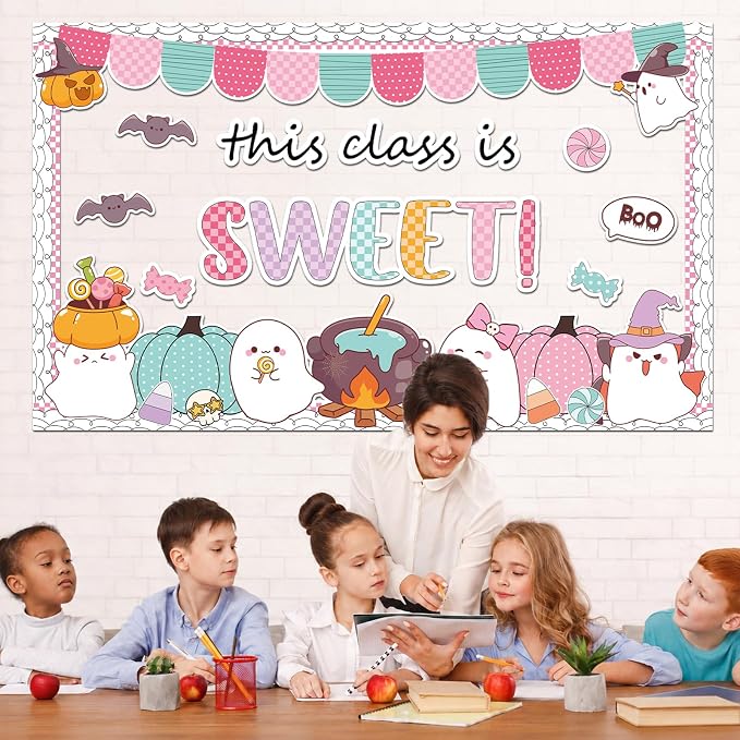 ojustbeok Halloween Bulletin Board Halloween Ghost Classroom Decorations Set - Image 7