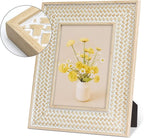 Boho 5x7 Picture Frame Woven Rattan Photo Frame | Bohemian Rustic Carved Design - Image 8