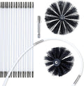 HOKLNUSE Dryer Vent Cleaner Kit Chimney Sweep Cleaning Tools Pellet Stove Cleaner Kit Air Dryer Duct Fireplace Brushes for Easy Lint Cleaning with 4" and 6" Brush Heads (Heavy Duty, 20Feet)