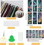 NEGEKFKX 6 Pcs Starry Sky Cross Stitch Bookmark Kit - Image 2