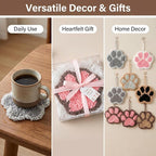 Avtytsda 6PCS Punch Needle Coaster Kit, Easy Punch Needle DIY Embroidery Set - Image 6