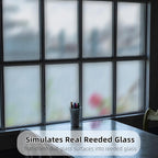 VELIMAX Reeded Glass Privacy Film, Frosted Window Vinyl, 3D Decorative Window - Image 2