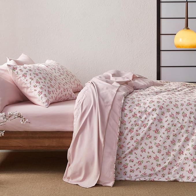 Wake In Cloud - Coquette Duvet Cover Set, Floral Cottagecore Flower Shabby Chic - Image 4