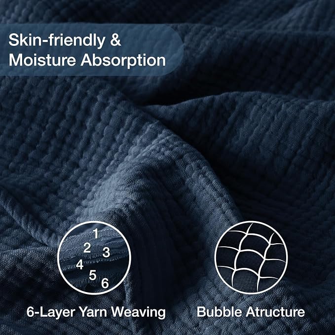 100% Cotton Muslin Blanket 40" x 40", Breathable and Lightweight Cotton Throw - Image 4