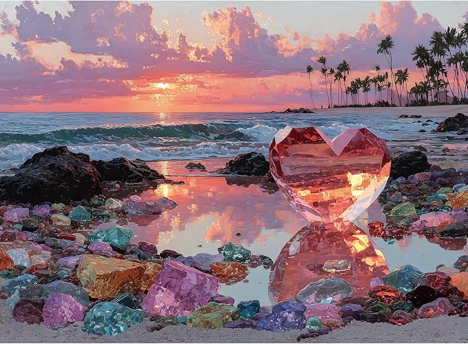 500 Piece Jigsaw Puzzle for Adults – Beach Glass Heart Jigsaw Puzzles 500 Pieces by Unknown