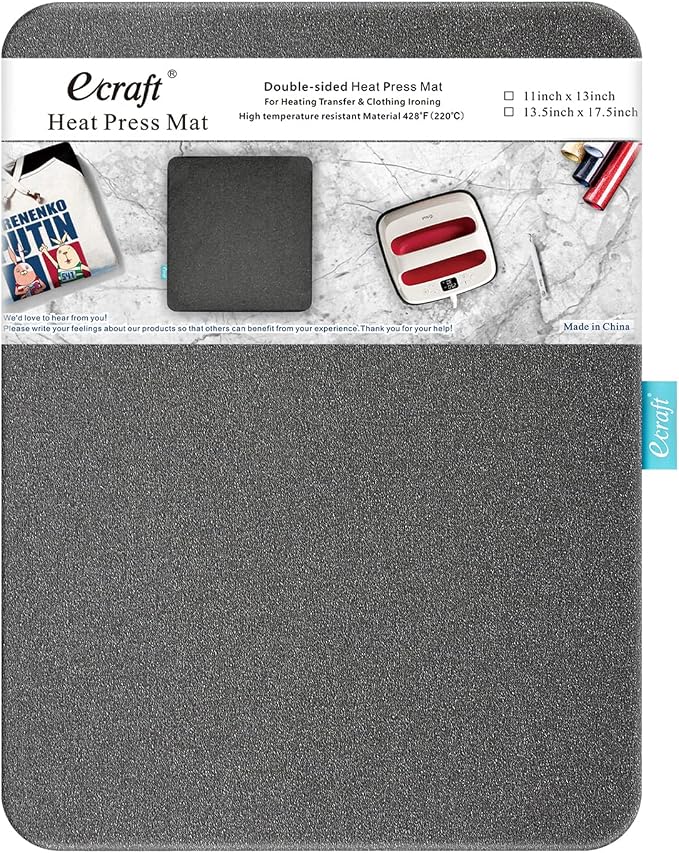 Heat Press Mat for Cricut Easypress: Ecraft 13" x 17" Double-Sided Heating by ecraft