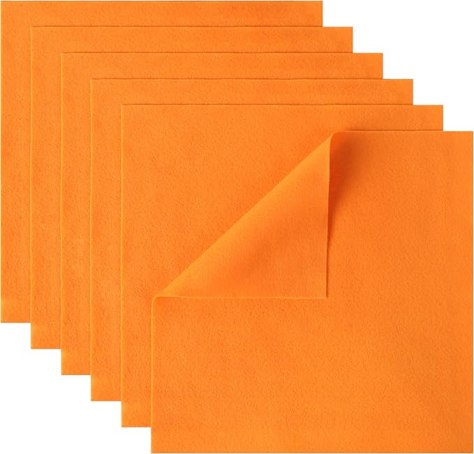 HaoFeiJH 6 Pcs Soft Orange Felt Fabric Sheets by HaoFeiJH