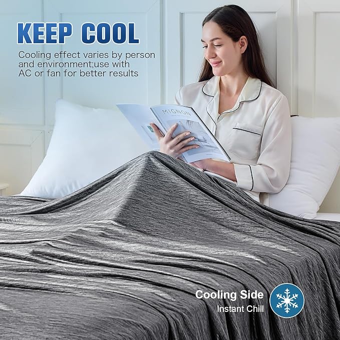 KMUSET Cooling Blanket Twin, Double Sided Summer Cooling Blankets - Image 5