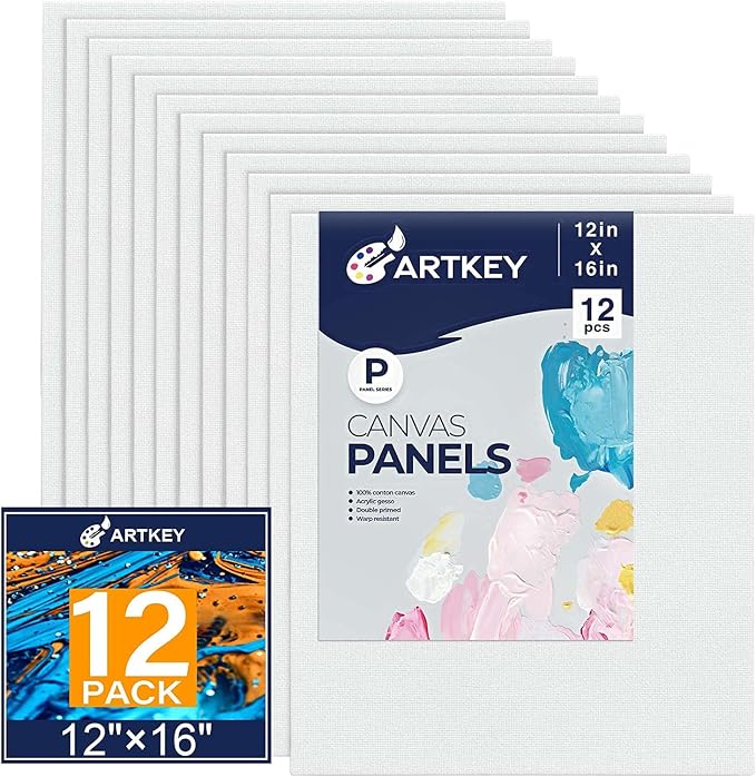 Canvas Panels 12x16 Inch 12-Pack, 10 oz Primed 100% Cotton Canvases - Image 9