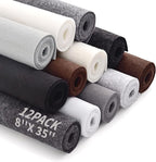 12 Rolls 8"x35" Large Stiff Felt Sheets, 1mm Felt Fabric Sheet by FEIYAUMI