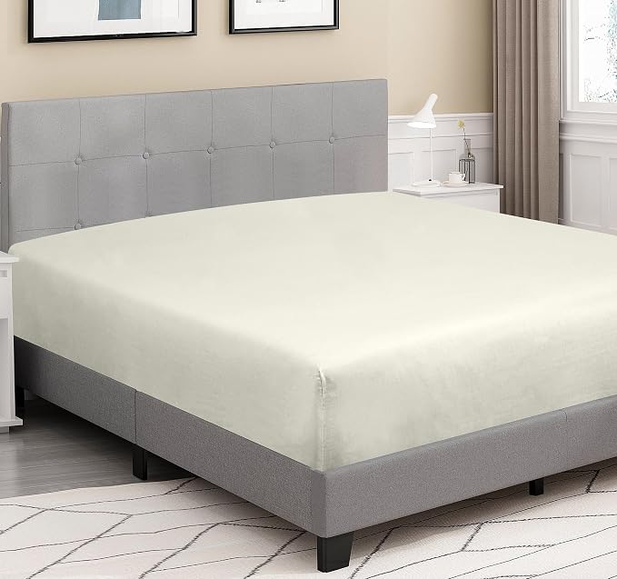 ROYALE LINENS 300 Thread Count 100% Long Staple Combed Cotton Fitted Sheet Full - Image 2