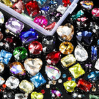 460 Pieces Sew on Rhinestones Glass Sewing Claw Gemstones and Crystals Metal by Canlierr
