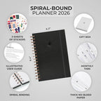 Clever Fox Dated Planner with Tabs 2026 – Weekly & Monthly Spiral Planner with - Image 2