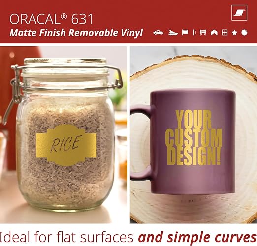 ORACAL 631 Matte Gold Vinyl Durable Roll Easy to Weed Permanent Adhesive Craft - Image 2