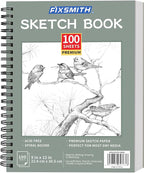 FIXSMITH 9"X12" Green Sketch Book, 100 Sheets Spiral Sketchbook, Acid Free by FIXSMITH