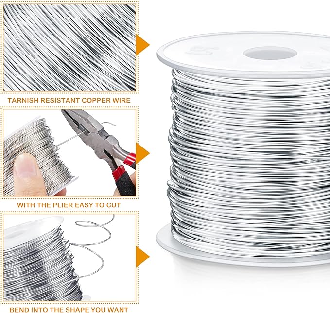 Funrous 5 Rolls 5 Size Jewelry Wire 18, 26 Gauge Copper Wire Kit Jewelry - Image 4