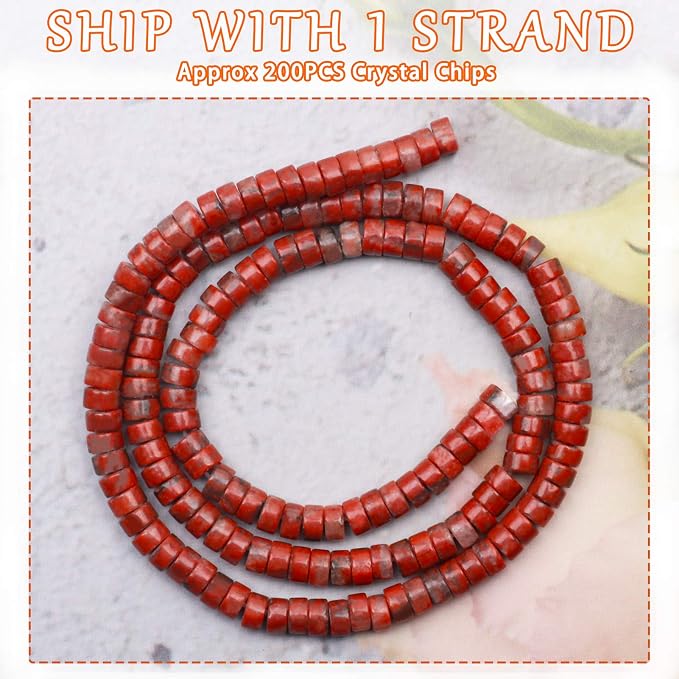 Natural Stone Heishi Beads for Necklace Making, 4 mm x 2 mm Small Flat Round - Image 2