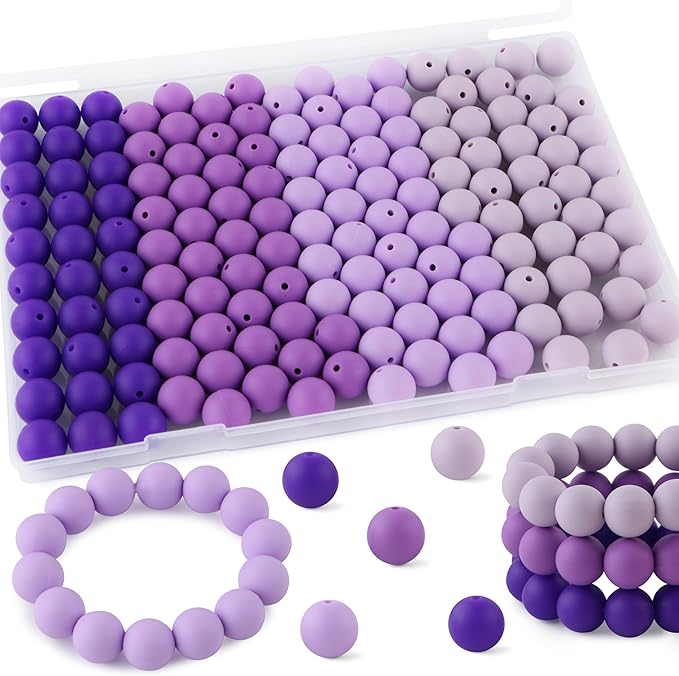 160Pcs Silicone Beads 12mm Mix Color, Bulk Silicone Beads 12mm by Kovict