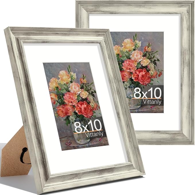 Vittanly 8x10 Picture Frames Set of 2, Ornate Vintage Photo Frame by Vittanly