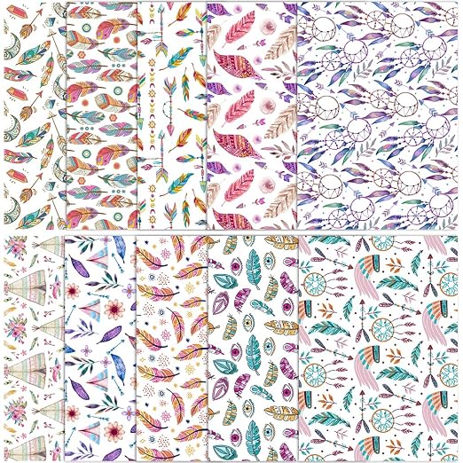 ONEART | 10 Pieces Bohemian Printed Clear PVC Vinyl Sheets, A4 Size See Through - Image 6